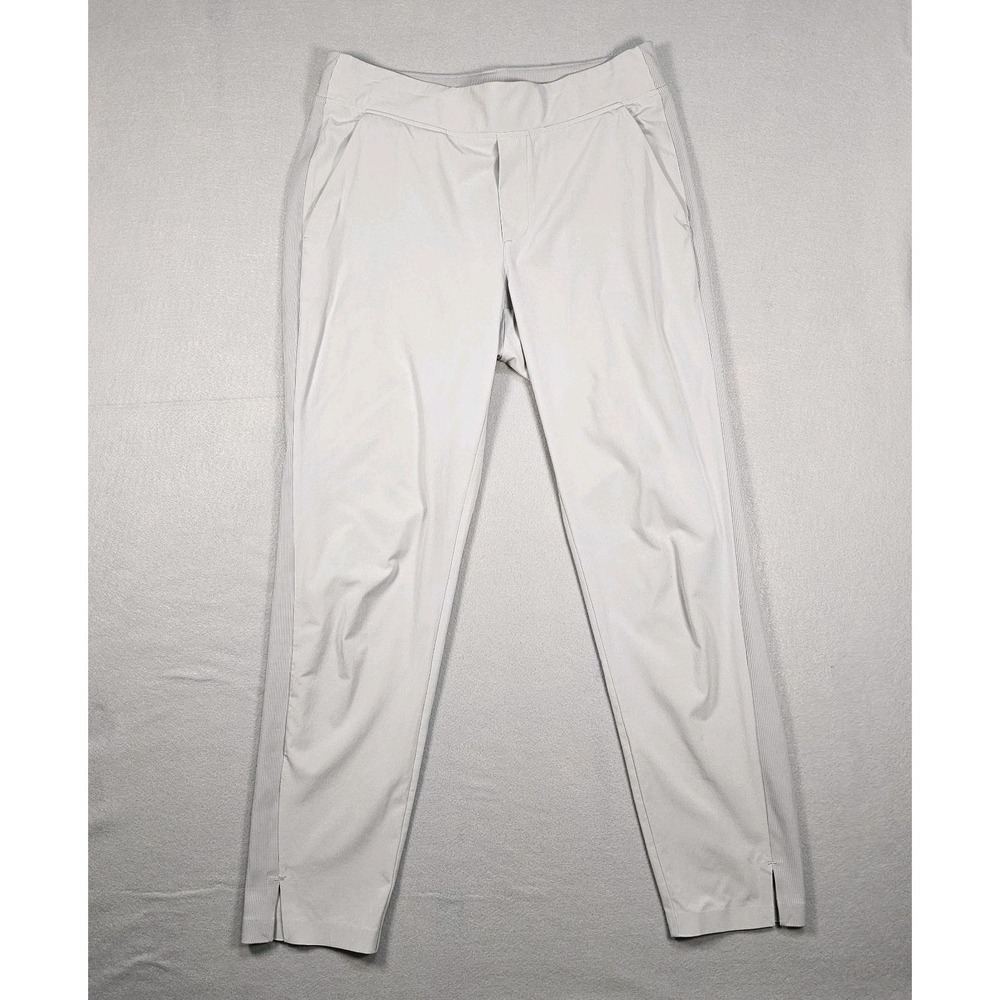 Athleta Women's Pants Size 6 Gray Stretch Pull On Zip‎ Pocket Ankle Slit - Picture 2 of 11
